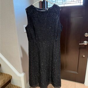 Ann Taylor Black Sparkle Midi Dress